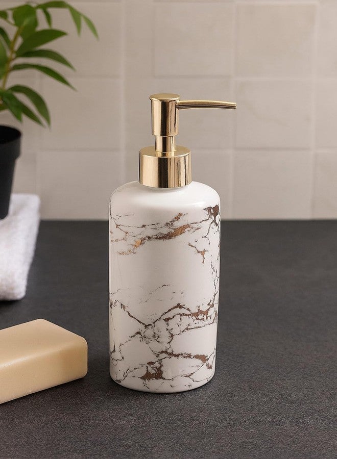 Whizzo Italian Concept Design Ceramic Liquid Soap, Shampoo, Conditioner, Shower Gel Dispenser (500ML, White, 076) - Image 1